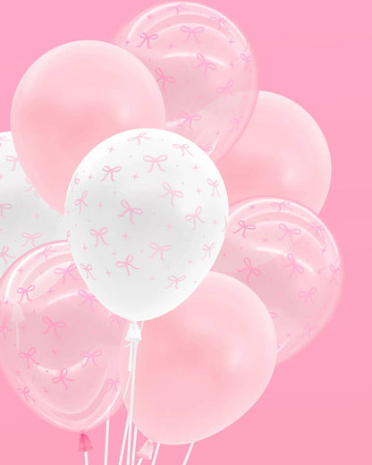 Pink Bow Latex Balloons, Balloon Arch, Bachelorette, Birthday