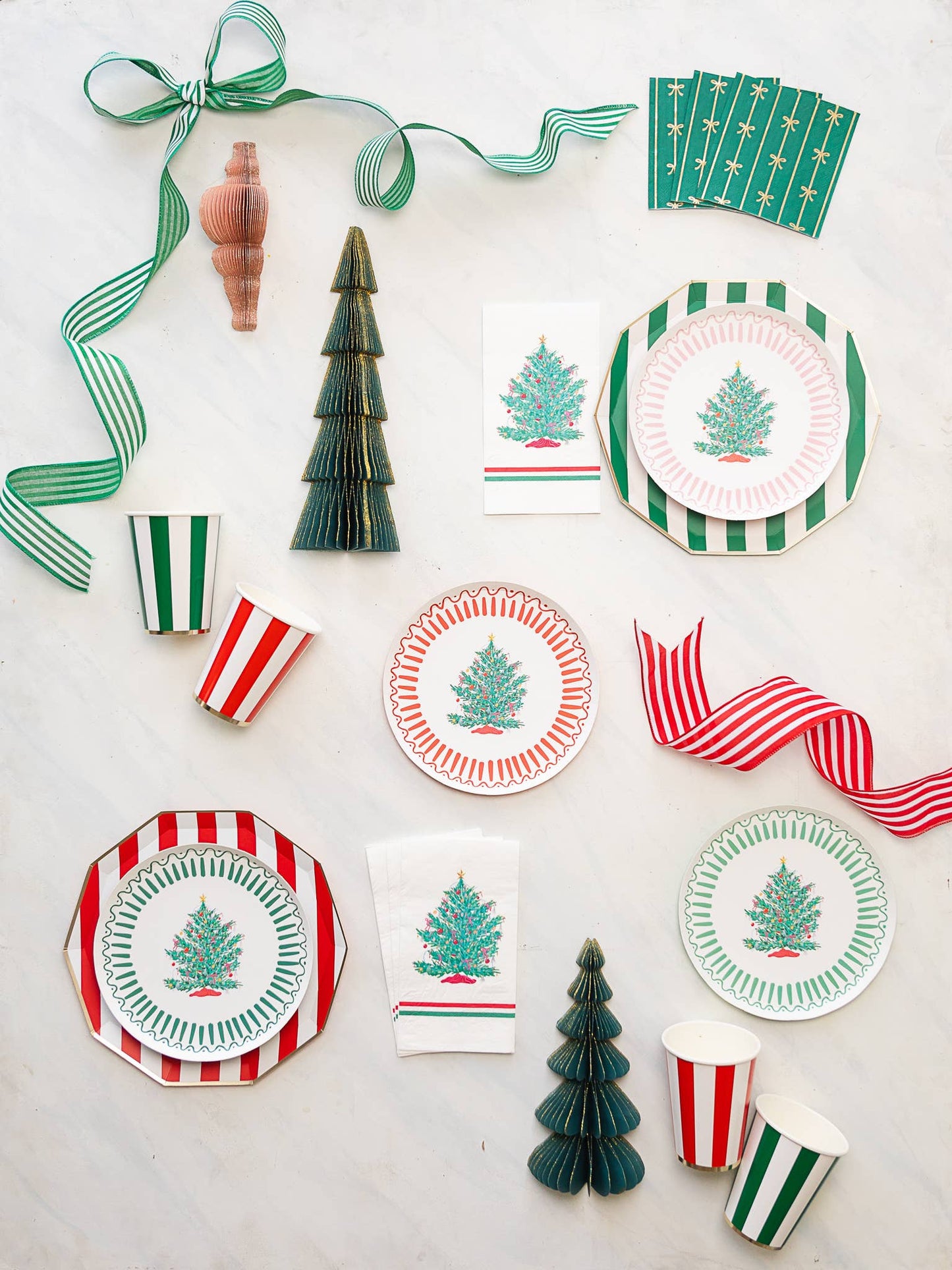 EMERALD GREEN CABANA STRIPE CUPS