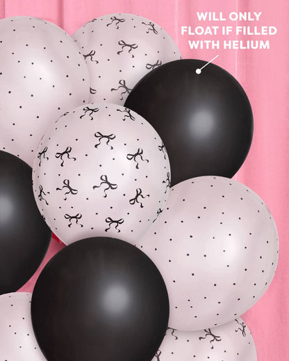 Little Black Bow Pack - 24 latex balloons, Martini, Coquette, NYE