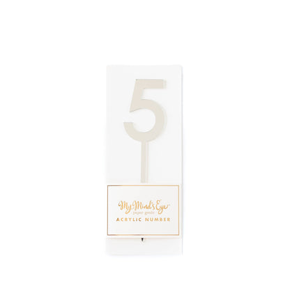 Basic Silver Acrylic Number - 5