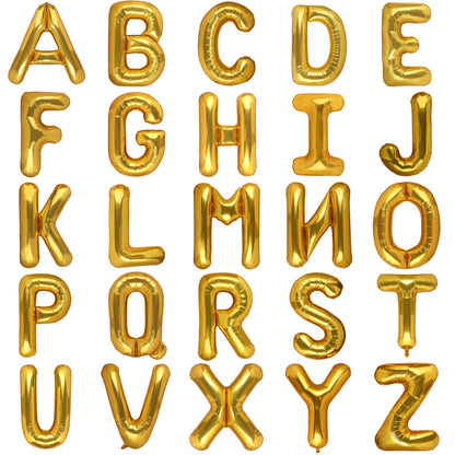 Gold Alphabet Letter Foil Balloon with Helium