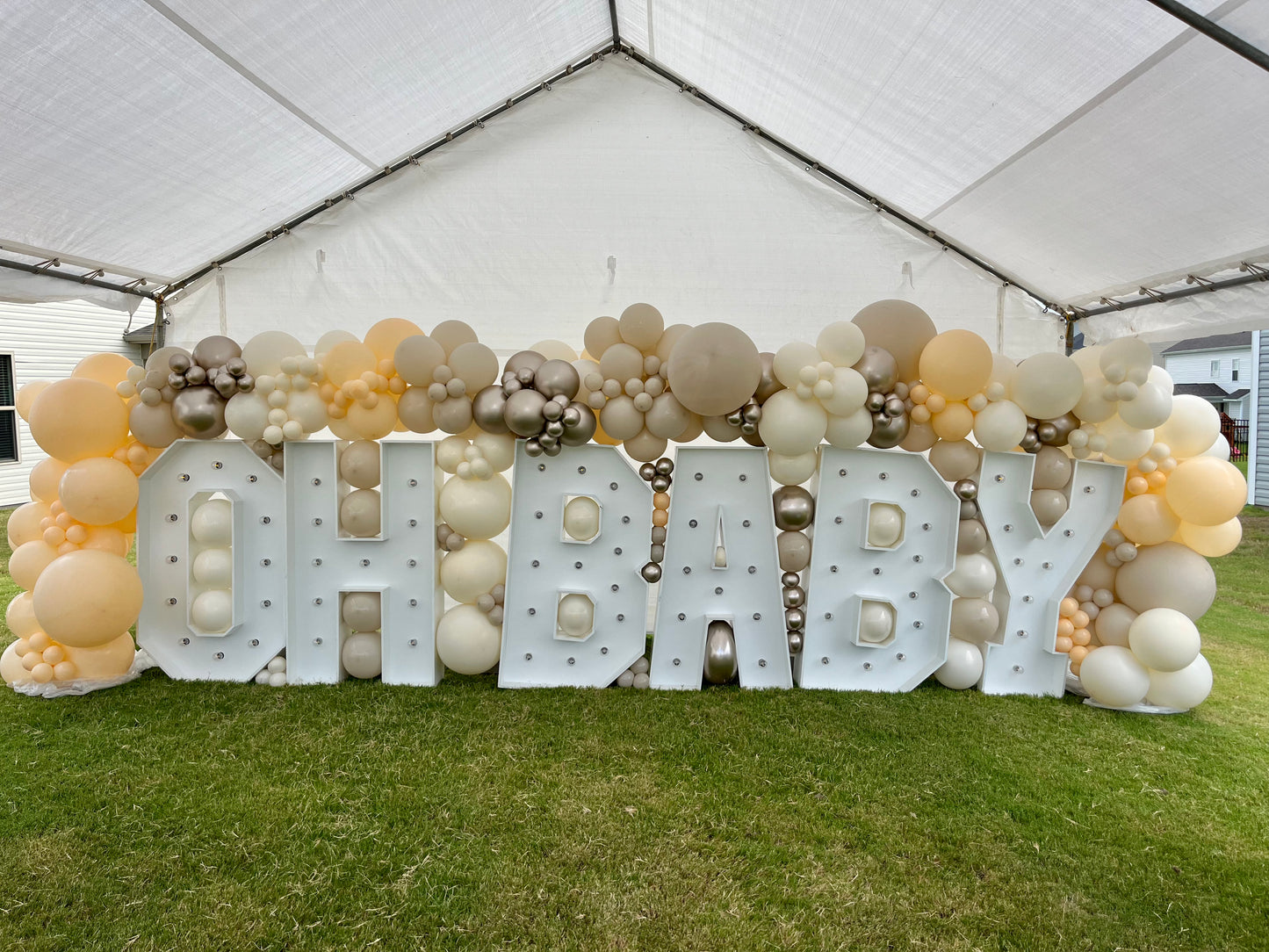 Balloons on Bounce House/Marquee Letters